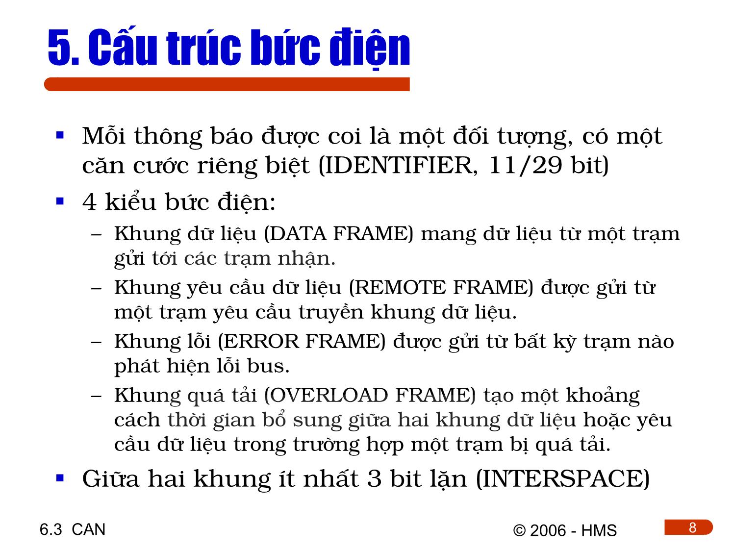 Bài giảng Hệ thống thông tin công nghiệp - Chương 6.3: CAN trang 8