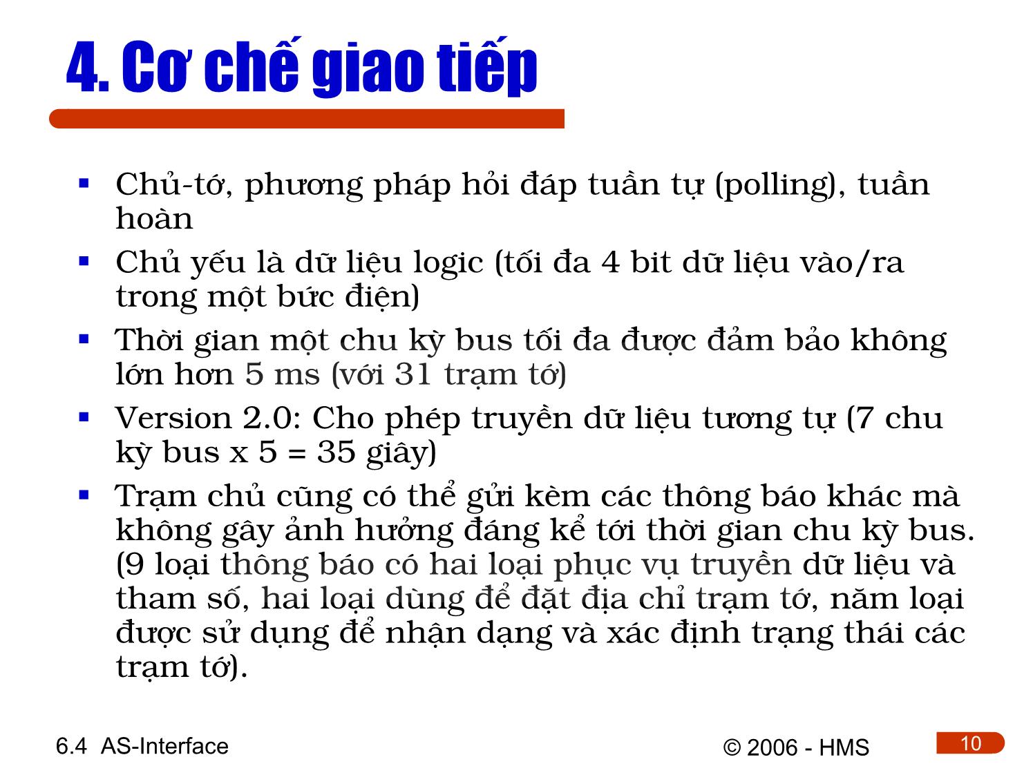 Bài giảng Hệ thống thông tin công nghiệp - Chương 6.4: AS-Interface trang 10