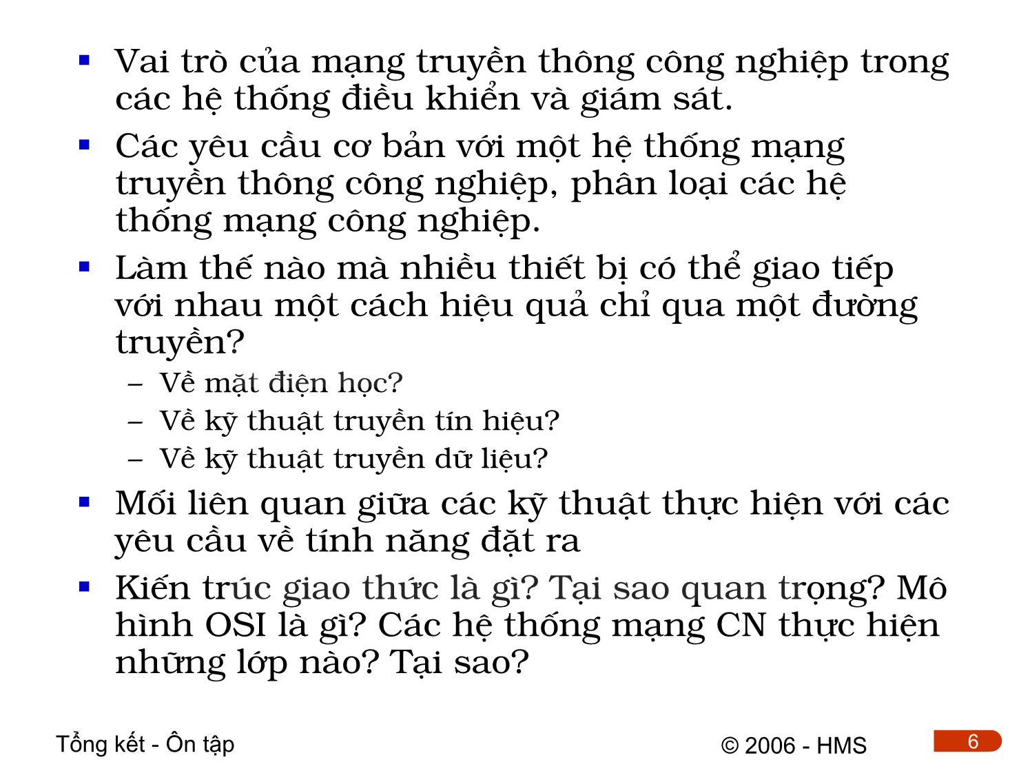 Bài giảng Hệ thống thông tin công nghiệp - Chương: Tổng kết & Ôn tập trang 6