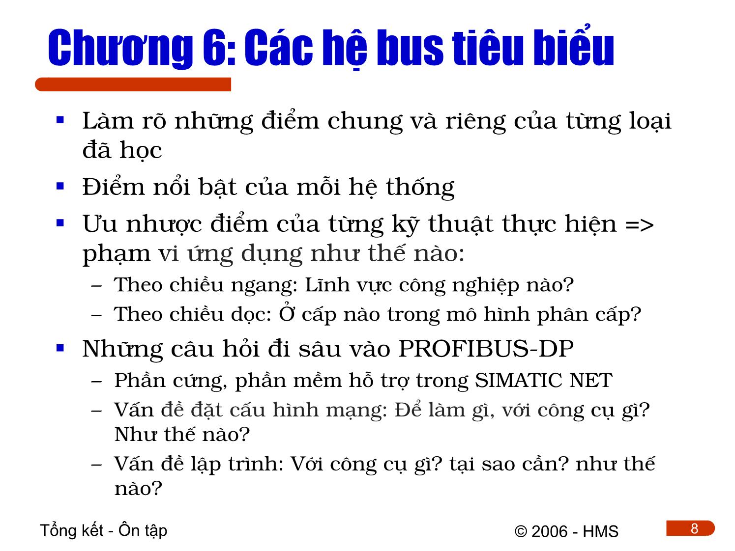 Bài giảng Hệ thống thông tin công nghiệp - Chương: Tổng kết & Ôn tập trang 8