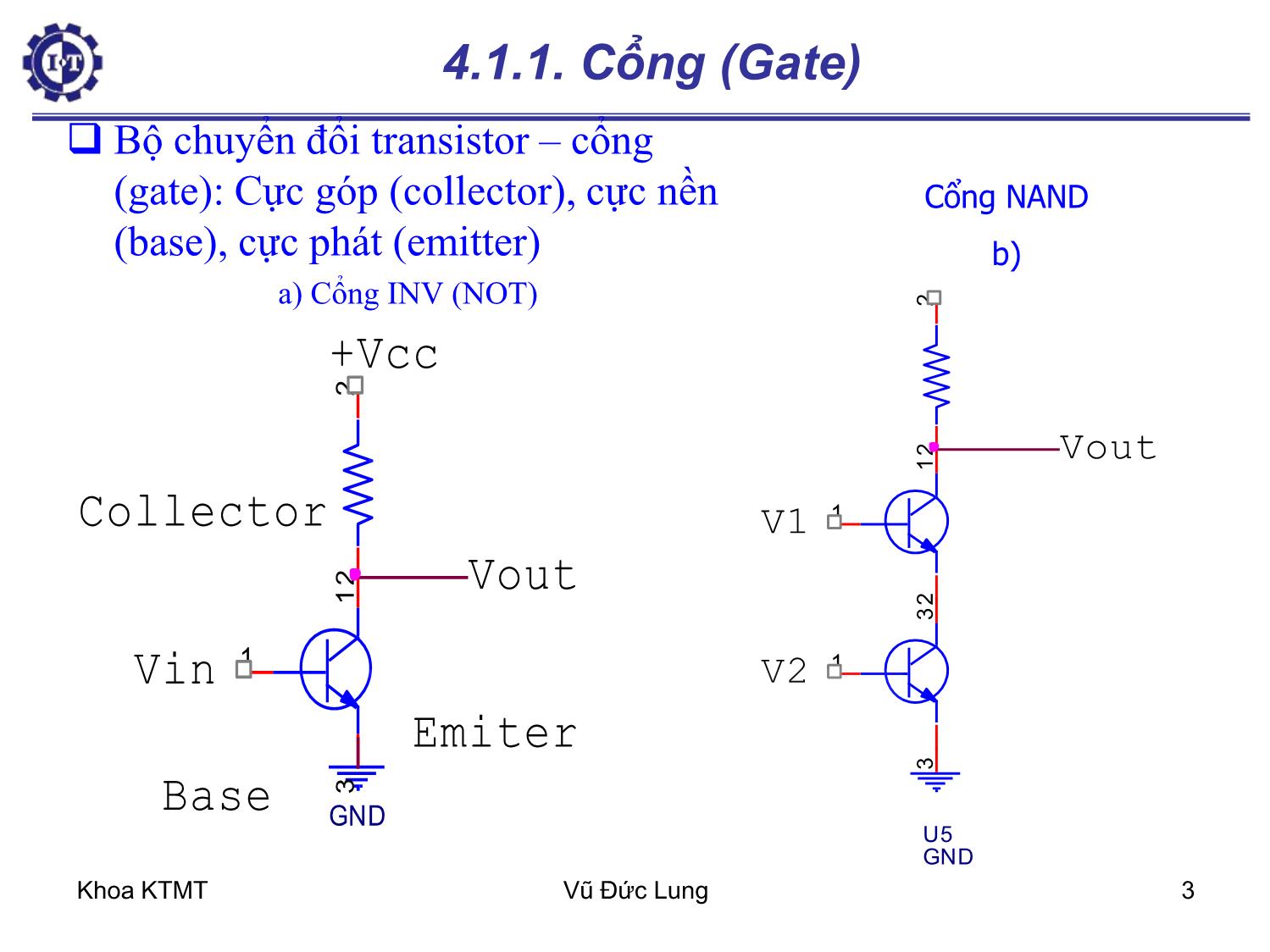 Bài giảng Kiến trúc máy tính 1 - Chương 4: Mạch logic số - Vũ Đức Lung trang 3