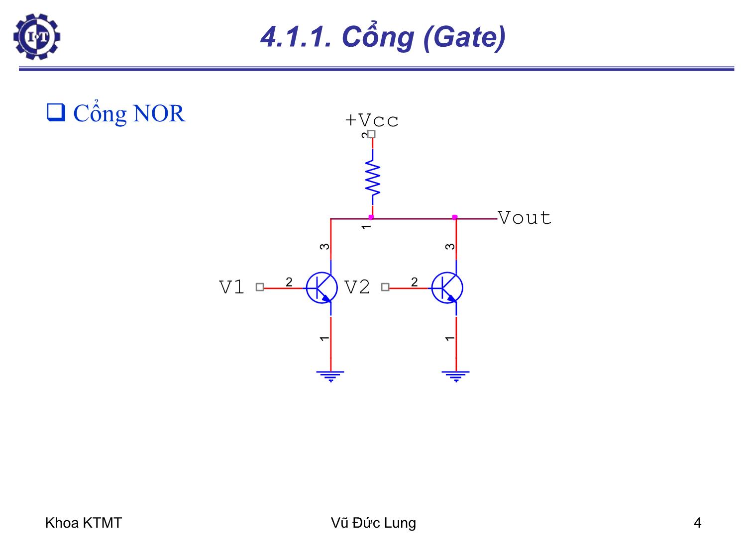 Bài giảng Kiến trúc máy tính 1 - Chương 4: Mạch logic số - Vũ Đức Lung trang 4