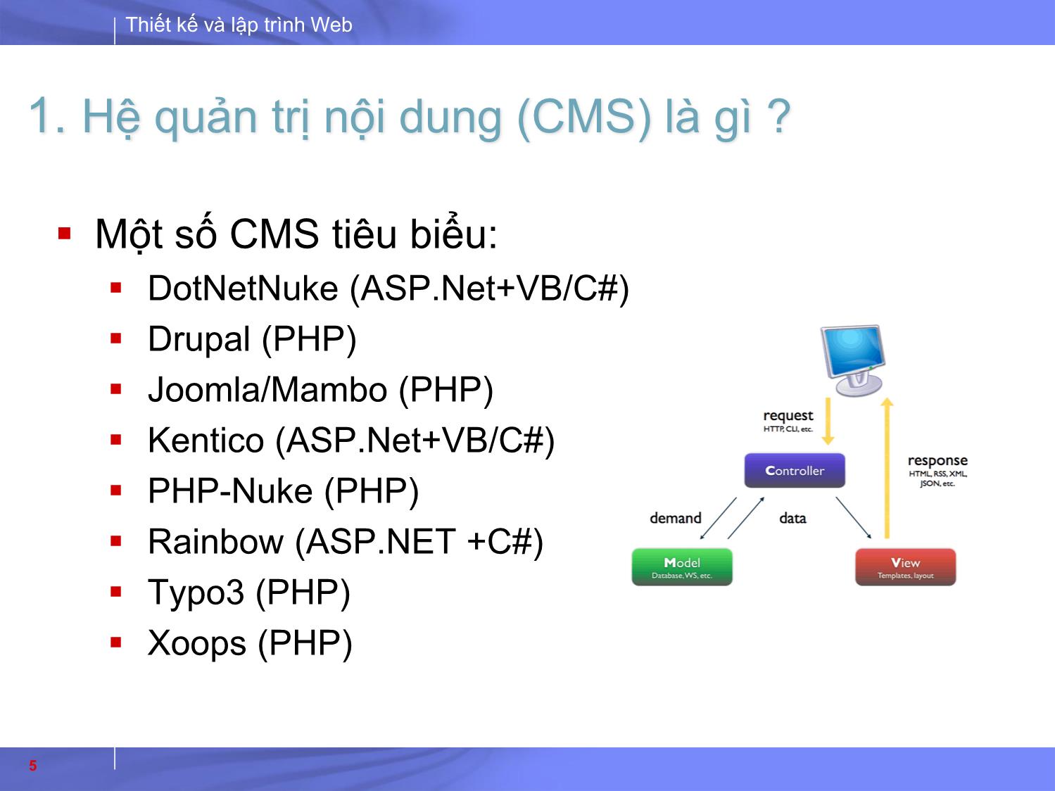 Bài giảng Thiết kế và lập trình Web - Bài 9: PHP framework trang 5