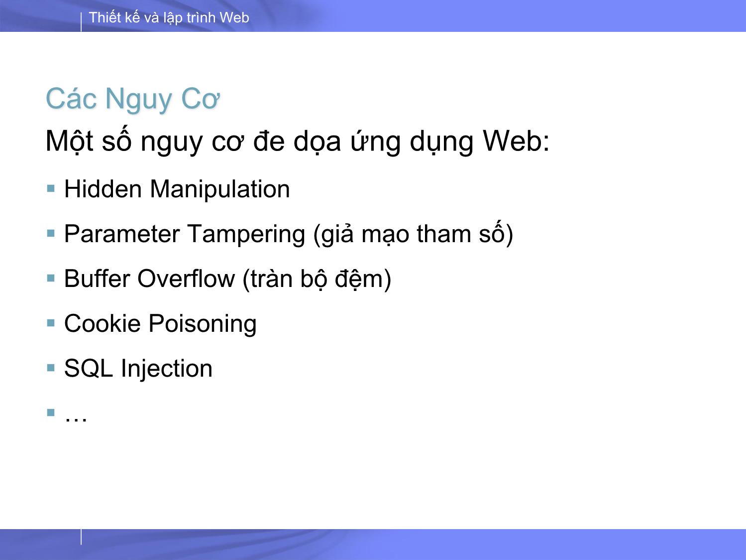 Bài giảng Thiết kế và lập trình Web - Bài 10: PHP bảo mật trang 4