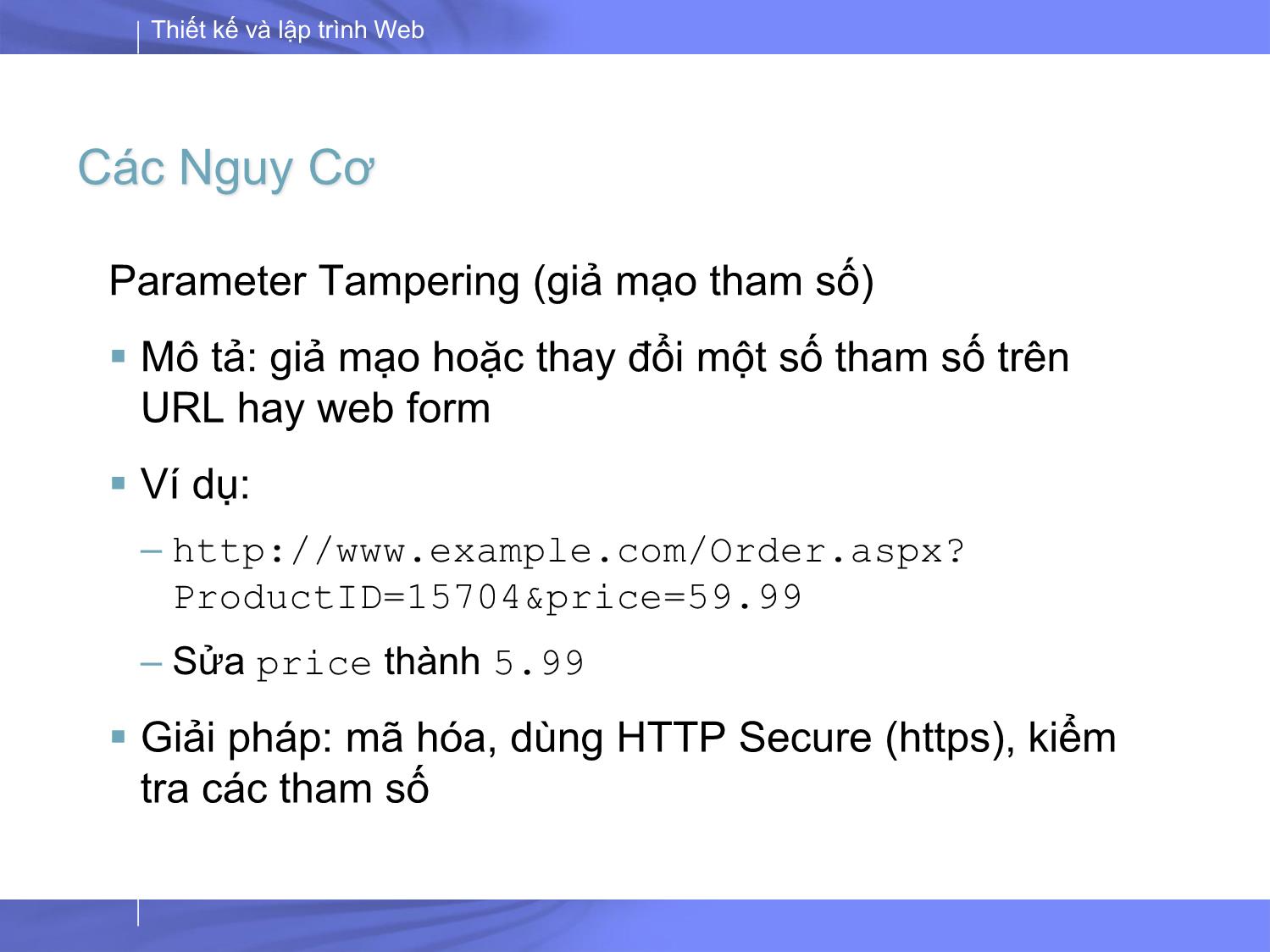 Bài giảng Thiết kế và lập trình Web - Bài 10: PHP bảo mật trang 6