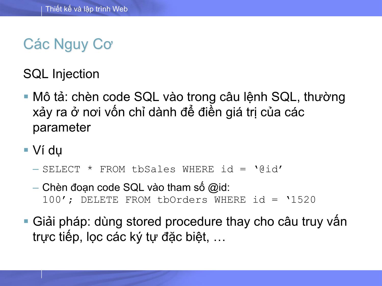 Bài giảng Thiết kế và lập trình Web - Bài 10: PHP bảo mật trang 9