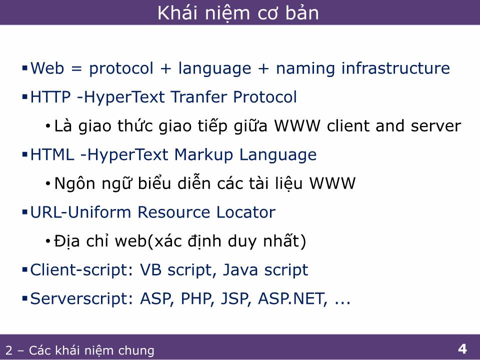 Bài giảng Phát triển ứng dụng web 1 - Các khái niệm chung trang 4