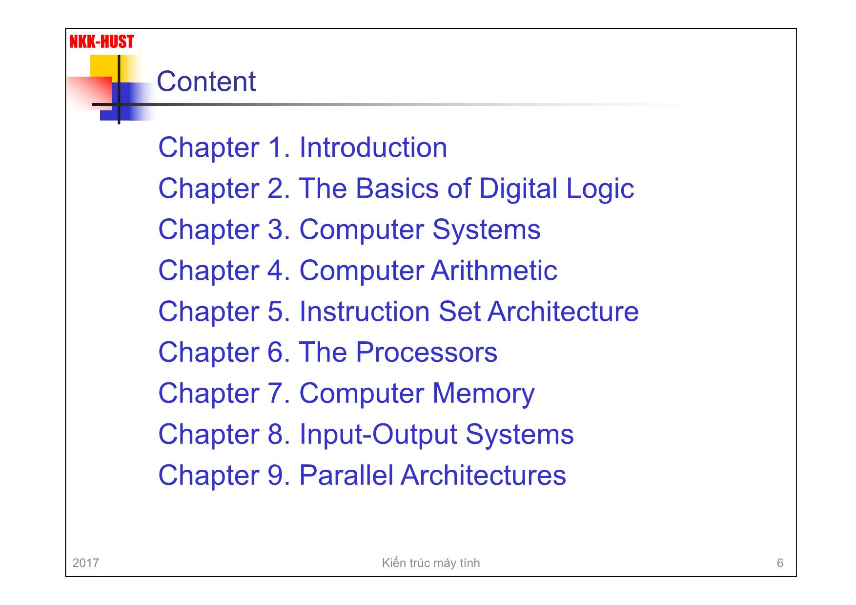 Bài giảng Kiến trúc máy tính - Chương 1: Giới thiệu chung - Nguyễn Kim Khánh trang 6
