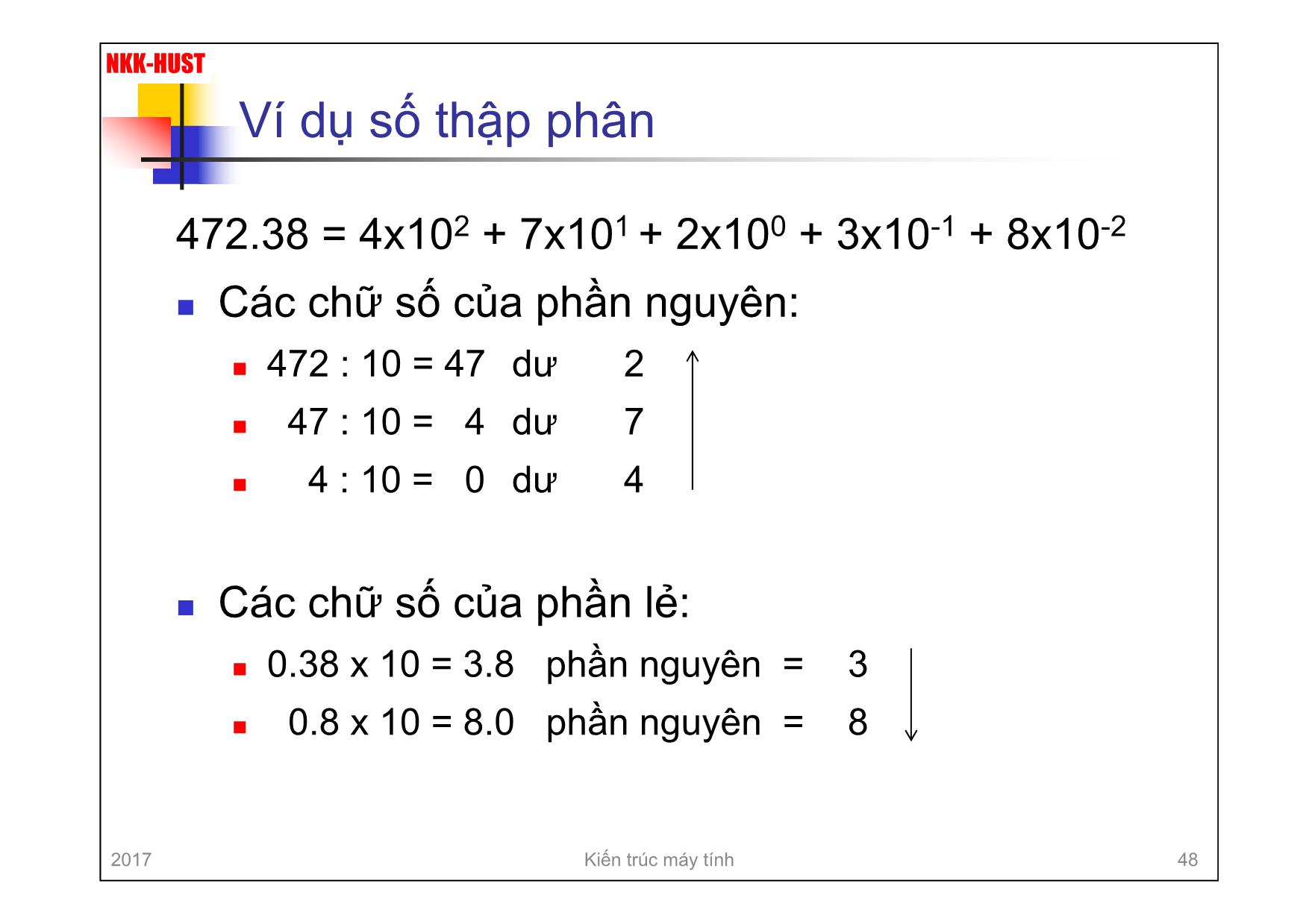 Bài giảng Kiến trúc máy tính - Chương 2: Cơ bản về logic số - Nguyễn Kim Khánh trang 7