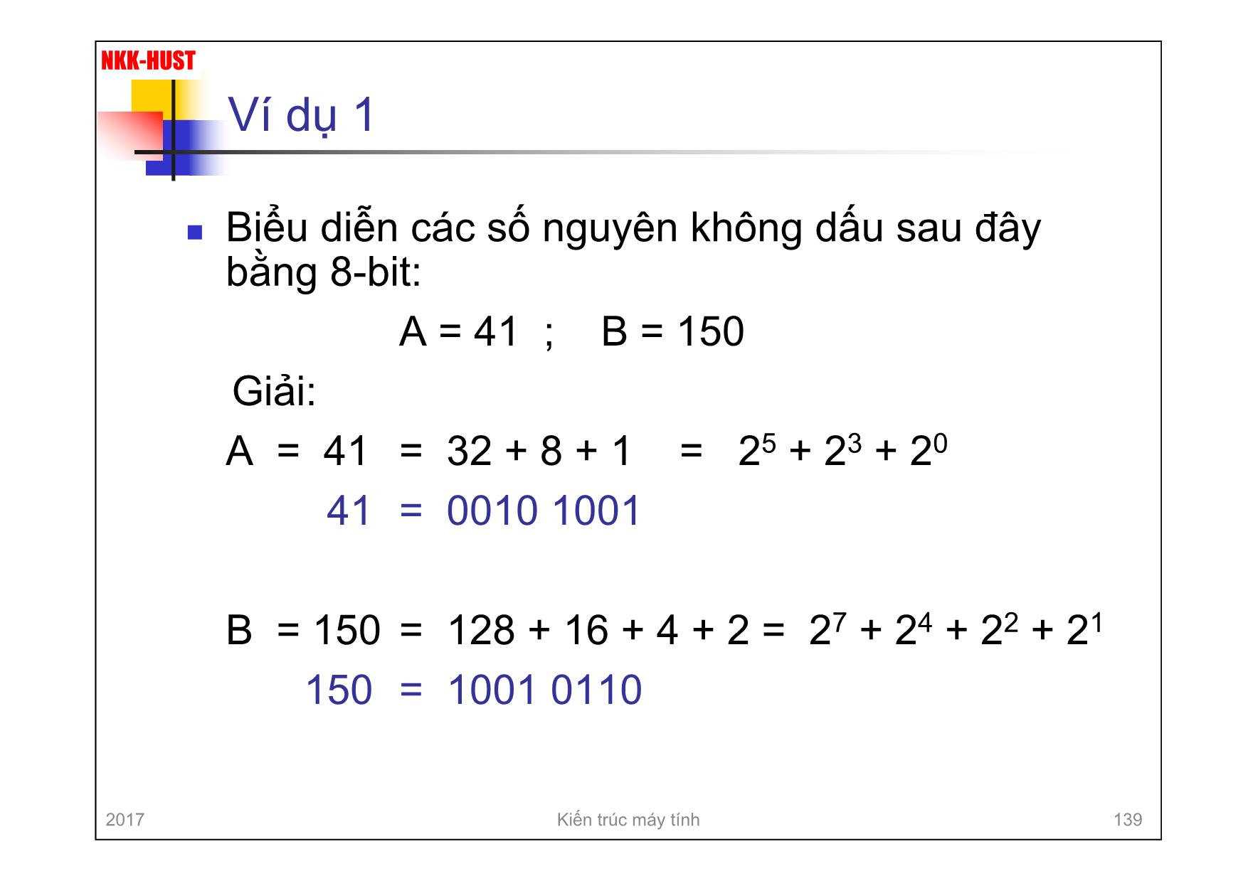 Bài giảng Kiến trúc máy tính - Chương 4: Số học máy tính - Nguyễn Kim Khánh trang 6