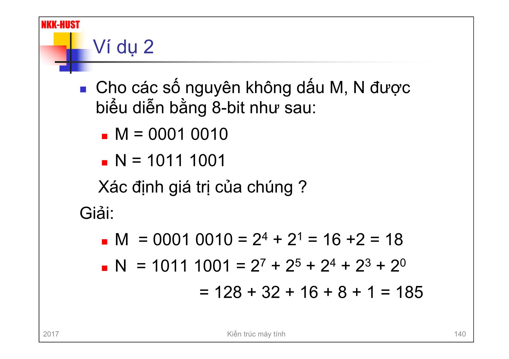 Bài giảng Kiến trúc máy tính - Chương 4: Số học máy tính - Nguyễn Kim Khánh trang 7