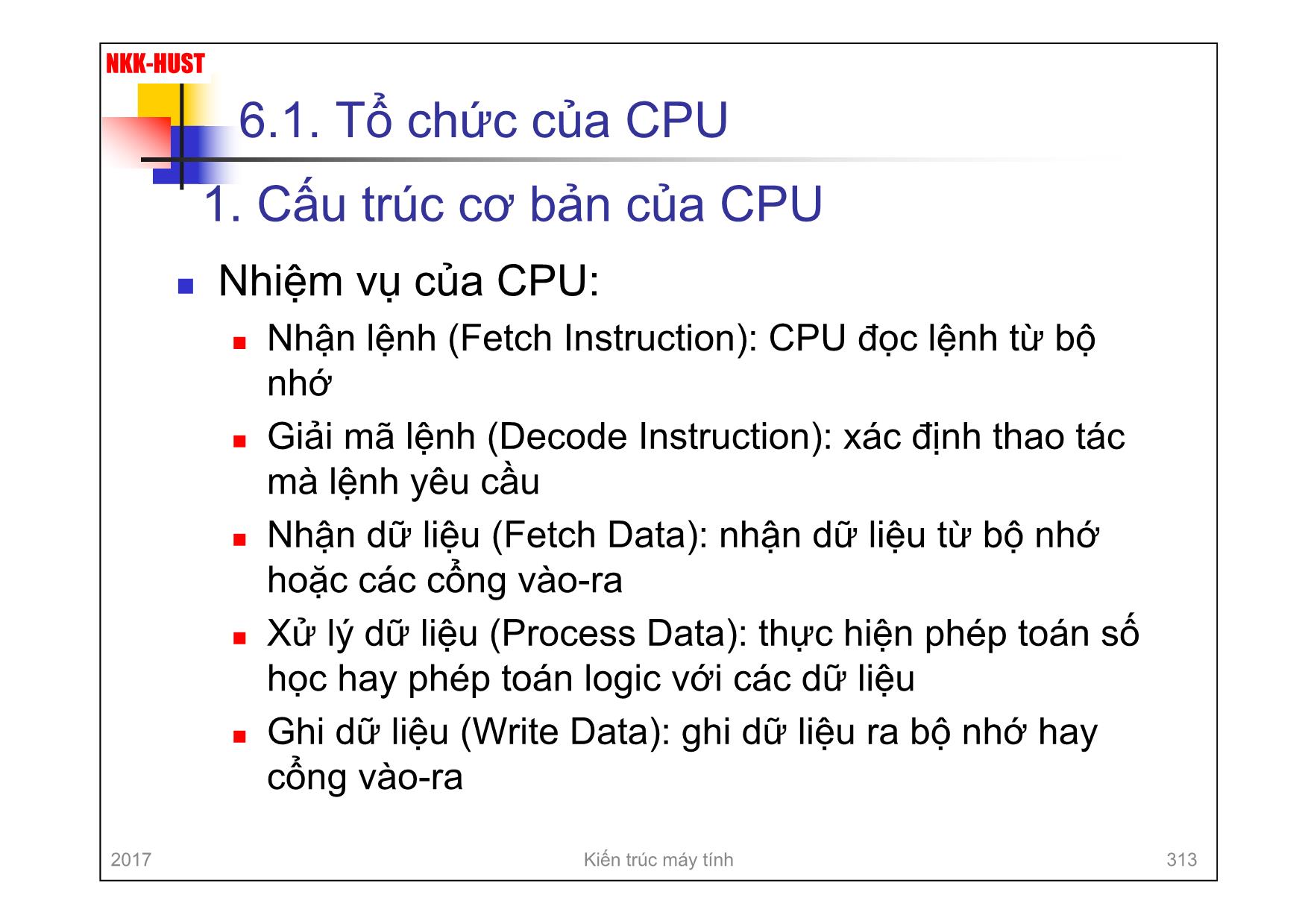 Bài giảng Kiến trúc máy tính - Chương 6: Bộ xử lý - Nguyễn Kim Khánh trang 4