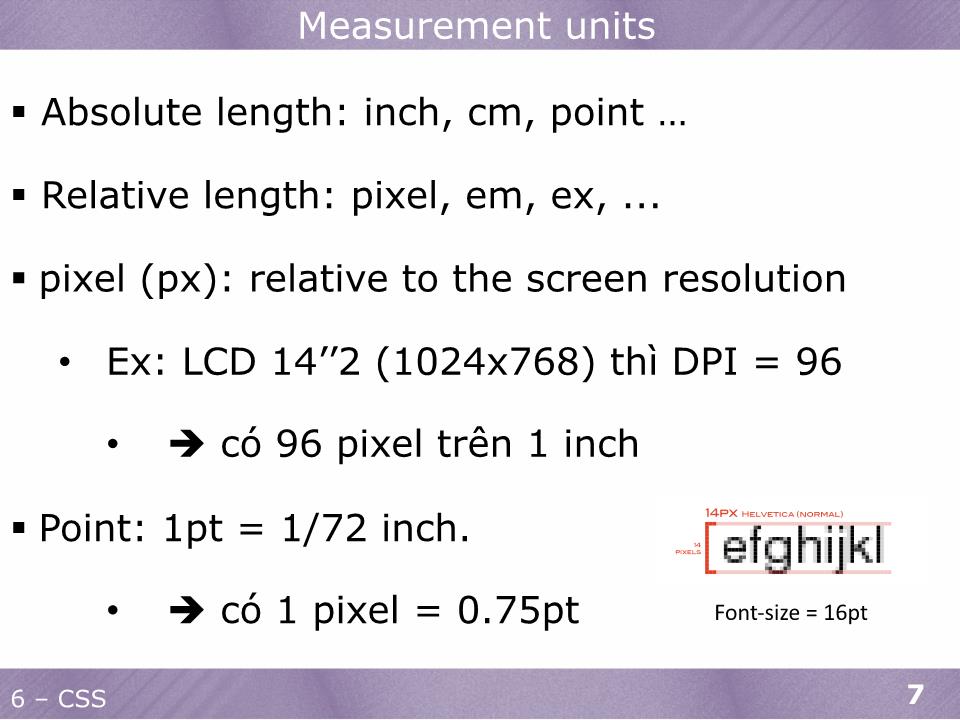 Bài giảng Phát triển ứng dụng web 1 - CSS trang 7