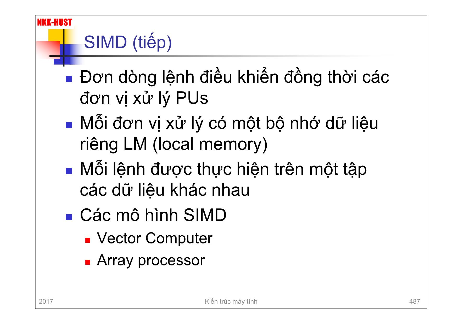 Bài giảng Kiến trúc máy tính - Chương 9: Các kiến trúc song song - Nguyễn Kim Khánh trang 7