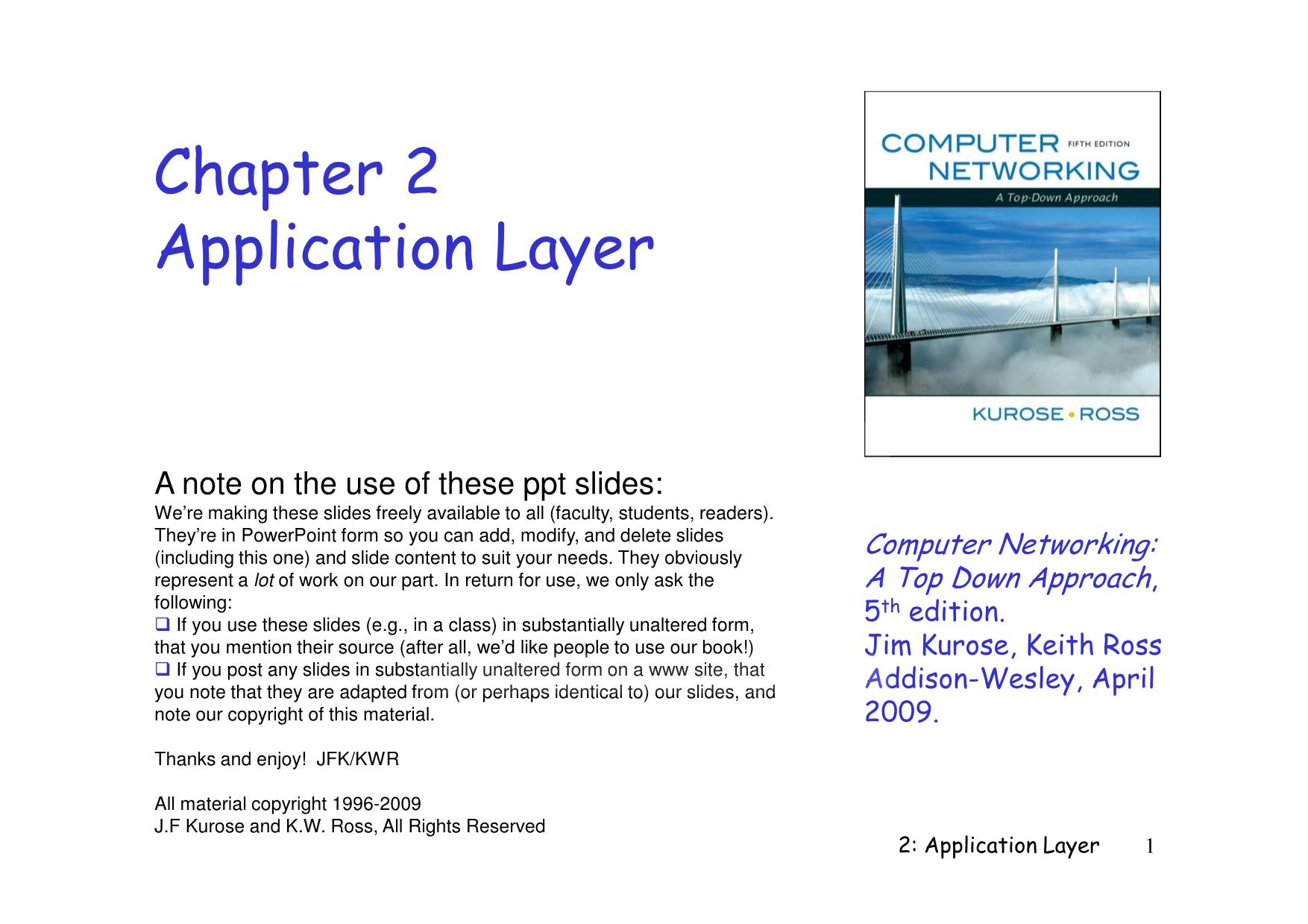 Bài giảng Mạng máy tính nâng cao - Chapter 2: Application Layer - Lê Ngọc Sơn trang 1