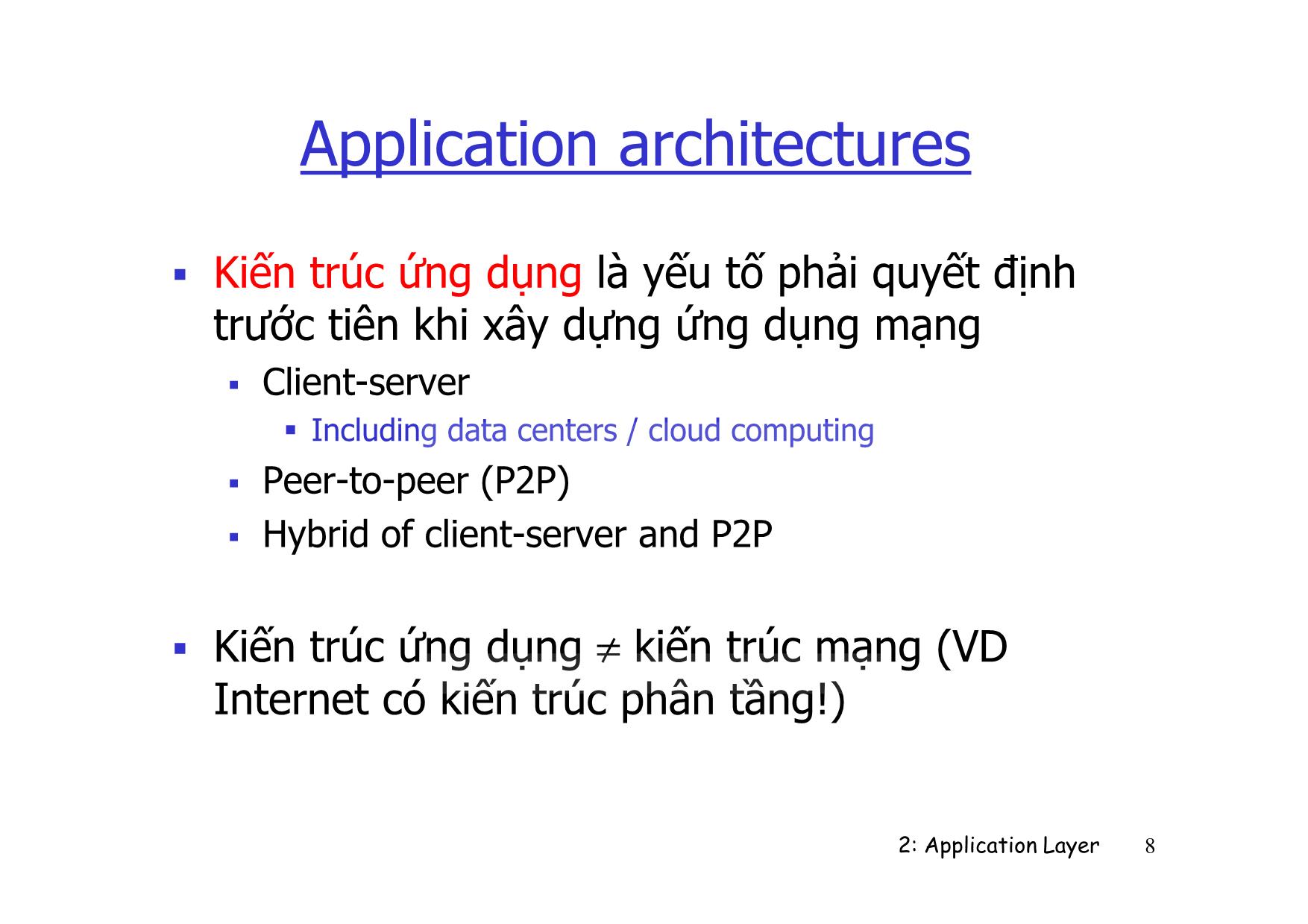 Bài giảng Mạng máy tính nâng cao - Chapter 2: Application Layer - Lê Ngọc Sơn trang 8