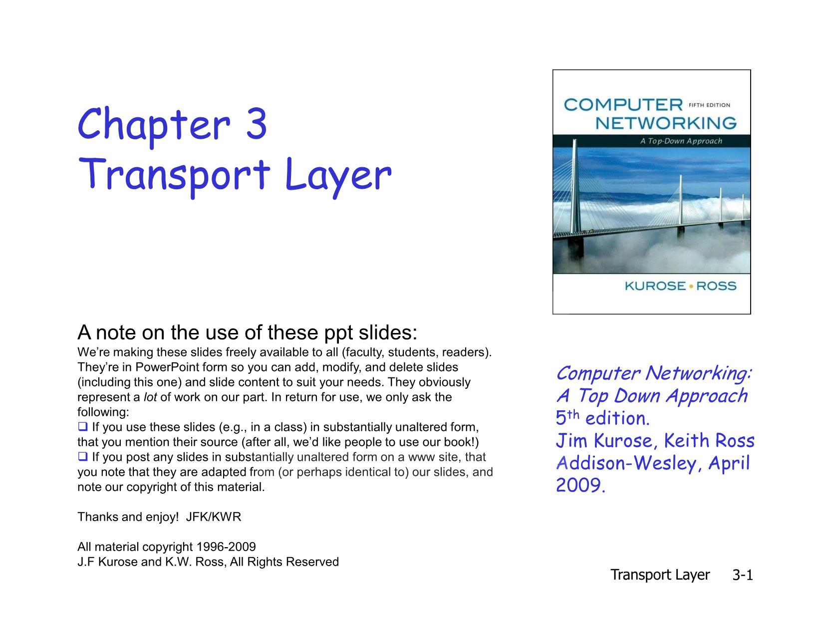 Bài giảng Mạng máy tính nâng cao - Chapter 3: Transport Layer - Lê Ngọc Sơn trang 1