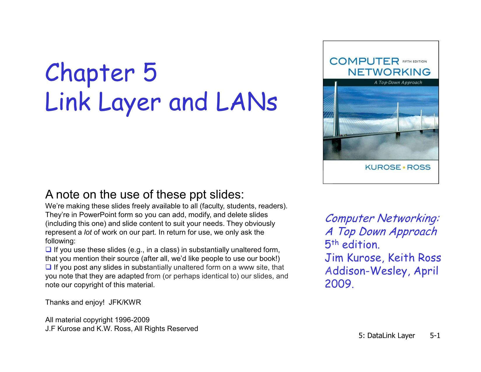 Bài giảng Mạng máy tính nâng cao - Chapter 5: Link Layer and LANs - Lê Ngọc Sơn trang 1