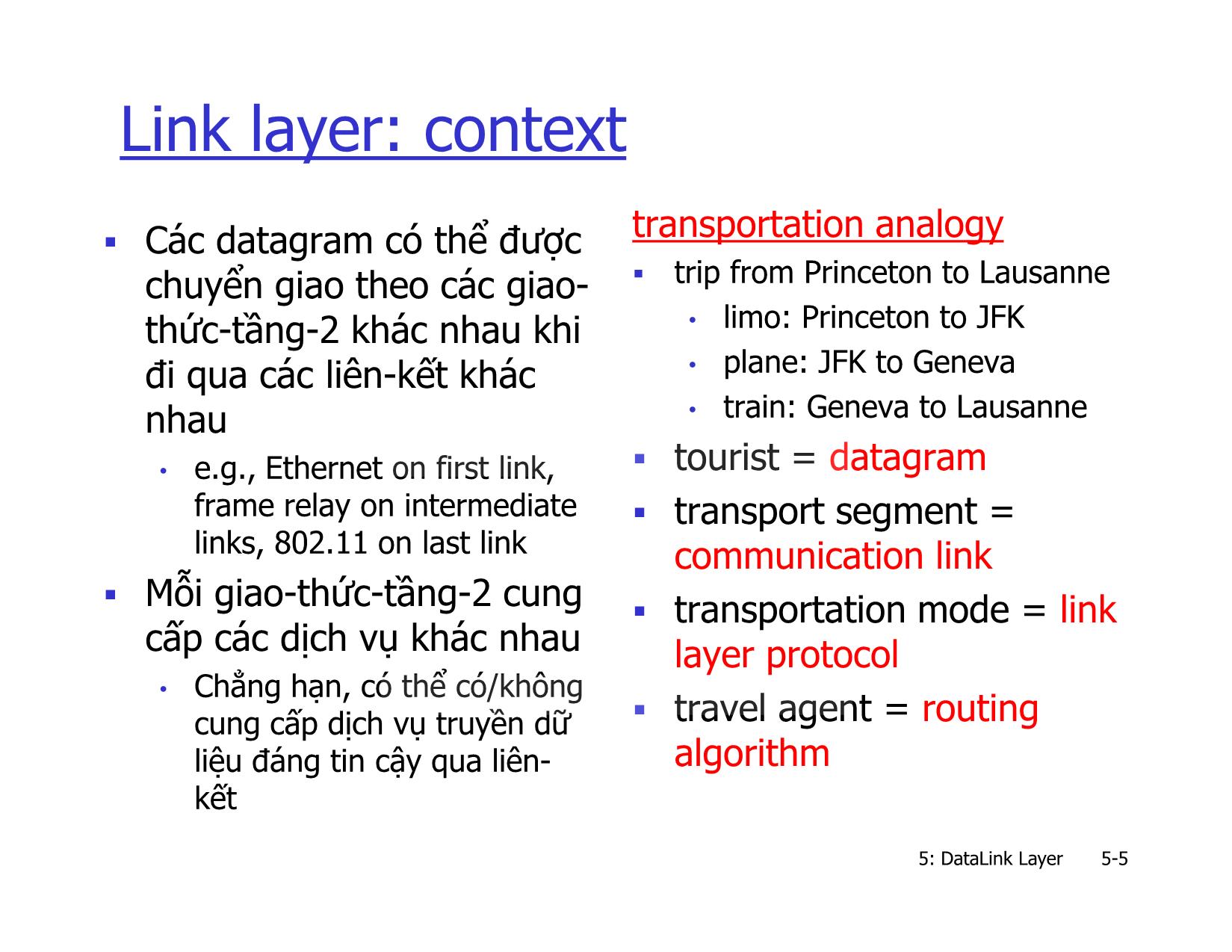 Bài giảng Mạng máy tính nâng cao - Chapter 5: Link Layer and LANs - Lê Ngọc Sơn trang 5