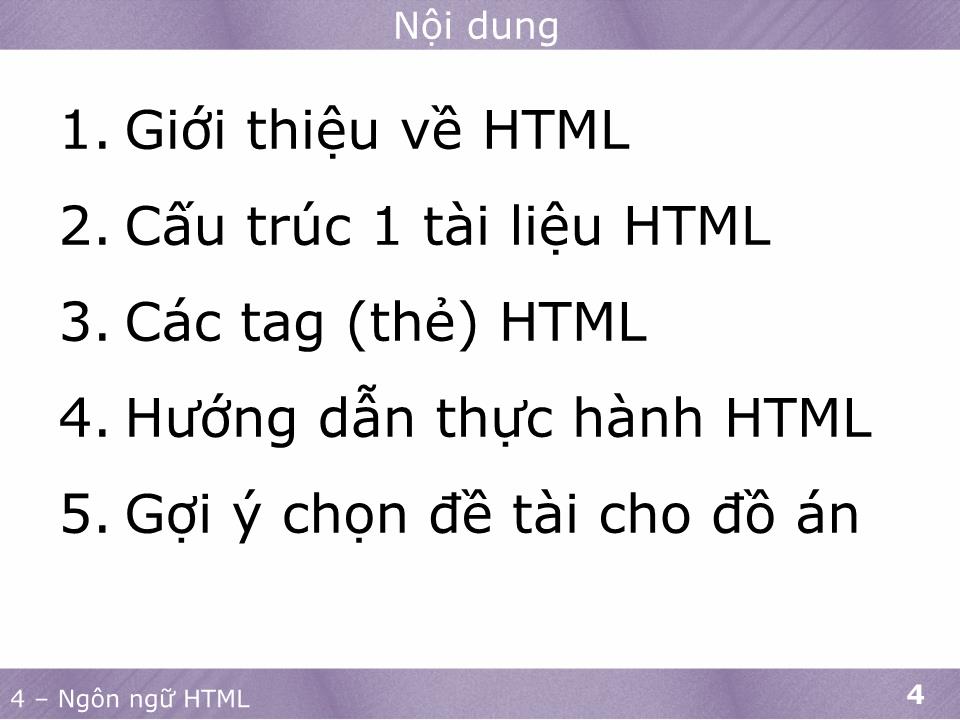 Bài giảng Phát triển ứng dụng web 1 - Ngôn ngữ HTML trang 3