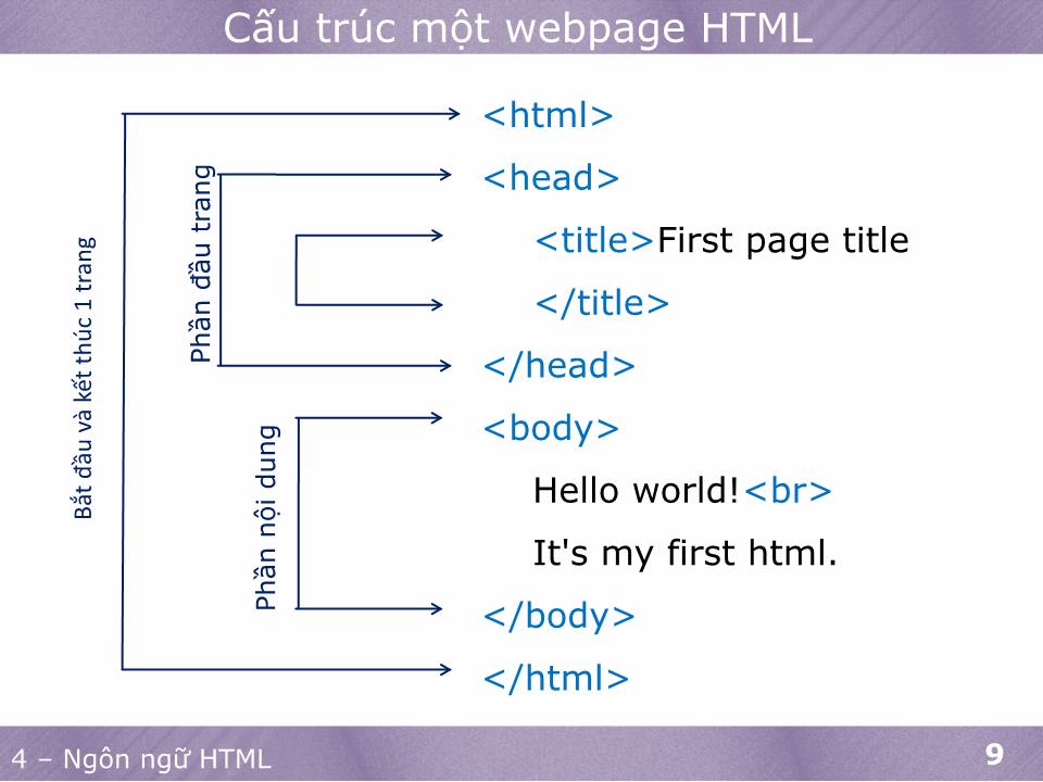 Bài giảng Phát triển ứng dụng web 1 - Ngôn ngữ HTML trang 8