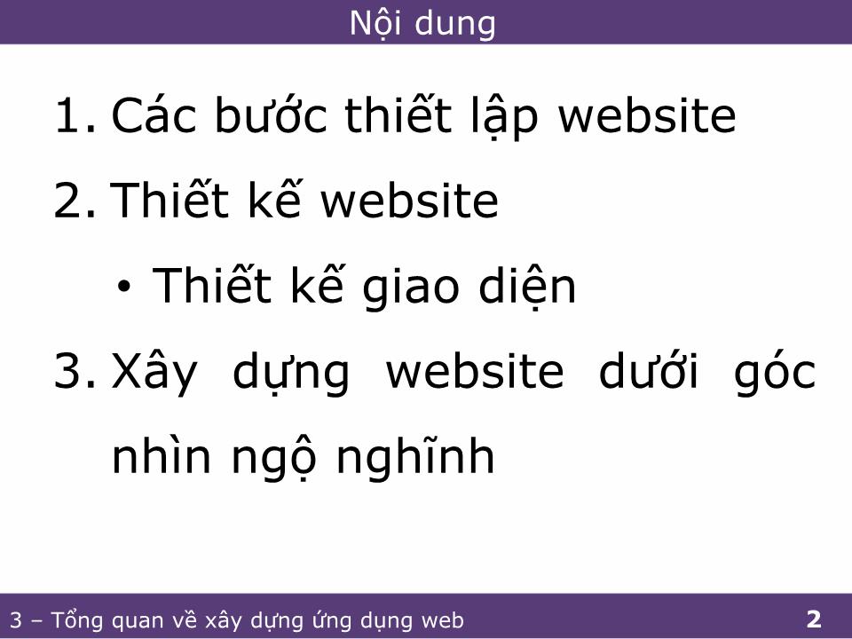 Bài giảng Phát triển ứng dụng web 1 - Tổng quan về xây dựng ứng dụng web trang 2