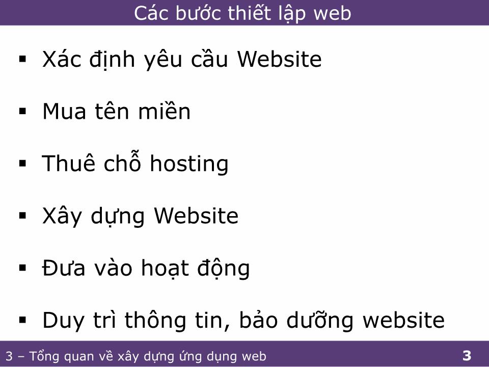 Bài giảng Phát triển ứng dụng web 1 - Tổng quan về xây dựng ứng dụng web trang 3