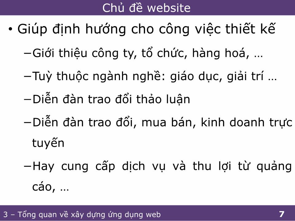 Bài giảng Phát triển ứng dụng web 1 - Tổng quan về xây dựng ứng dụng web trang 7