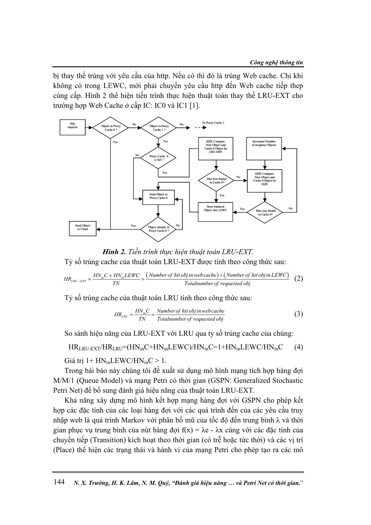 Đánh giá hiệu năng của thuật toán thay thế web cache lru - Ext cho Internet Web caching sử dụng mạng tích hợp hàng đợi và petri net có thời gian trang 3