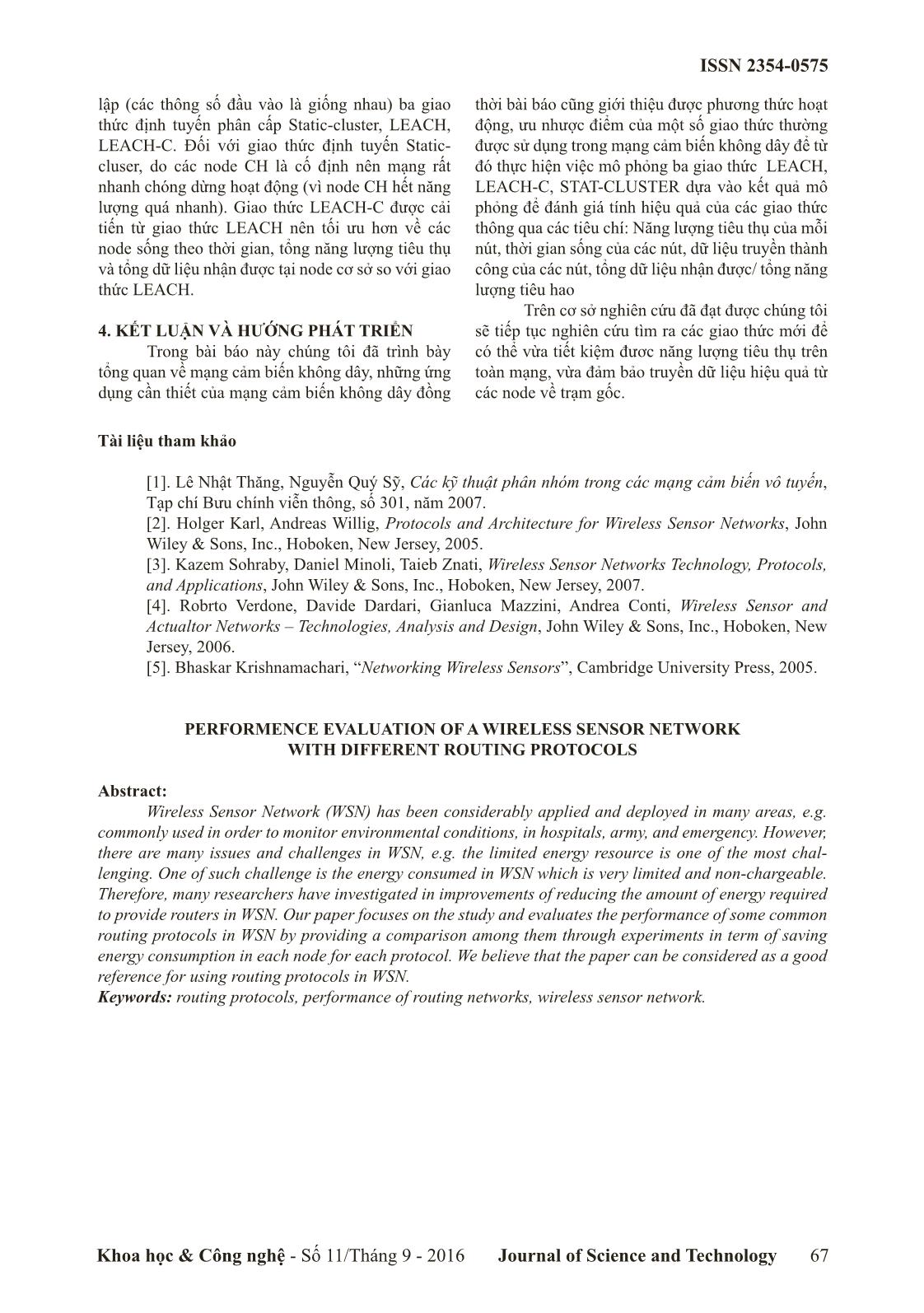 Đánh giá hiệu năng của mạng cảm biến không dây với một số giao thức định định tuyến trang 5