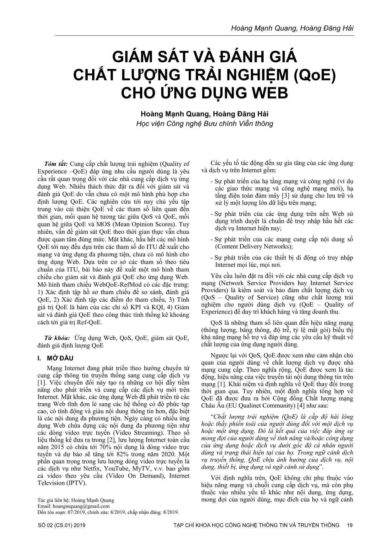 Giám sát và đánh giá chất lượng trải nghiệm (QoE) cho ứng dụng web trang 1