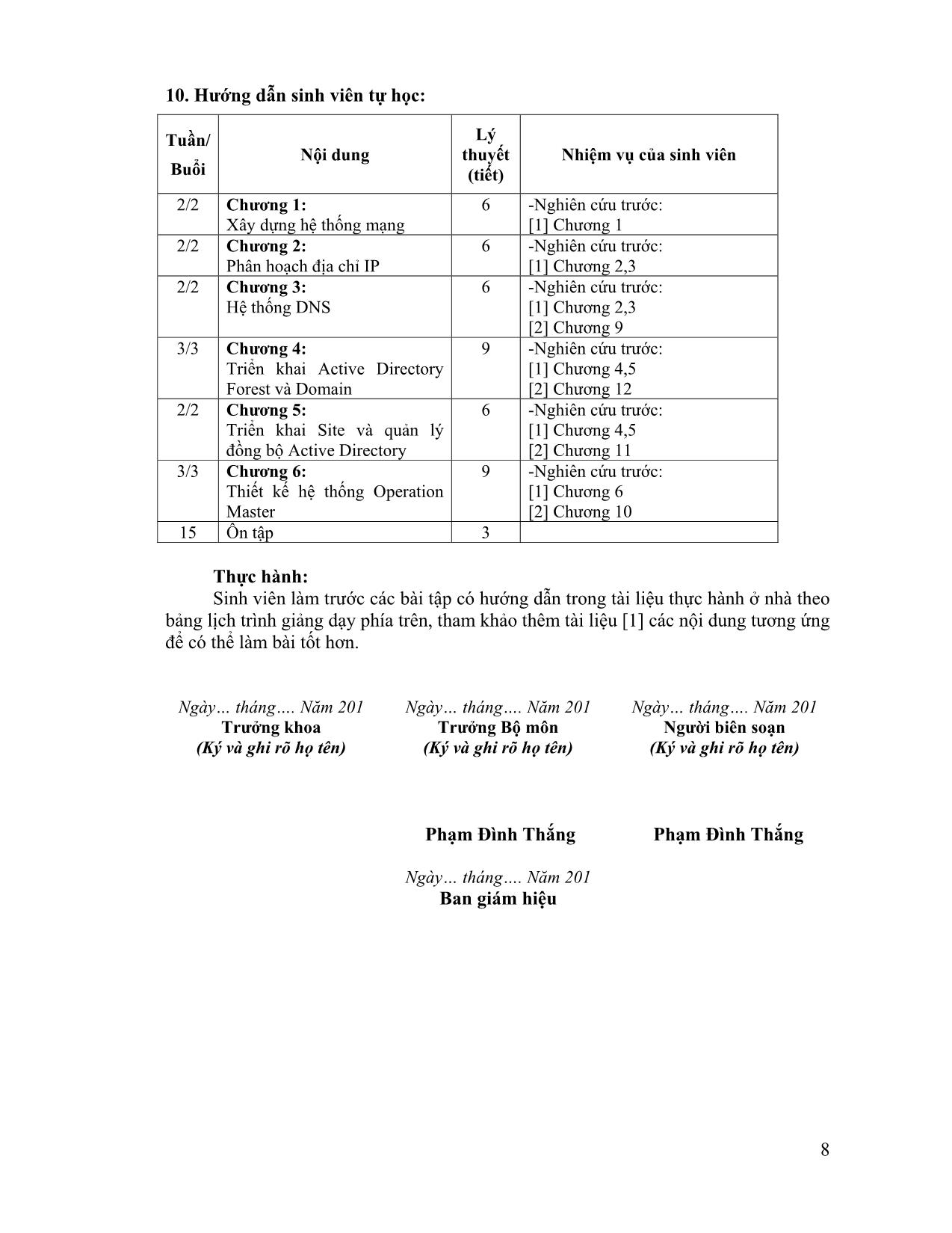 Đề cương chi tiết học phần Thiết kế hệ thống mạng (Network Design) trang 8