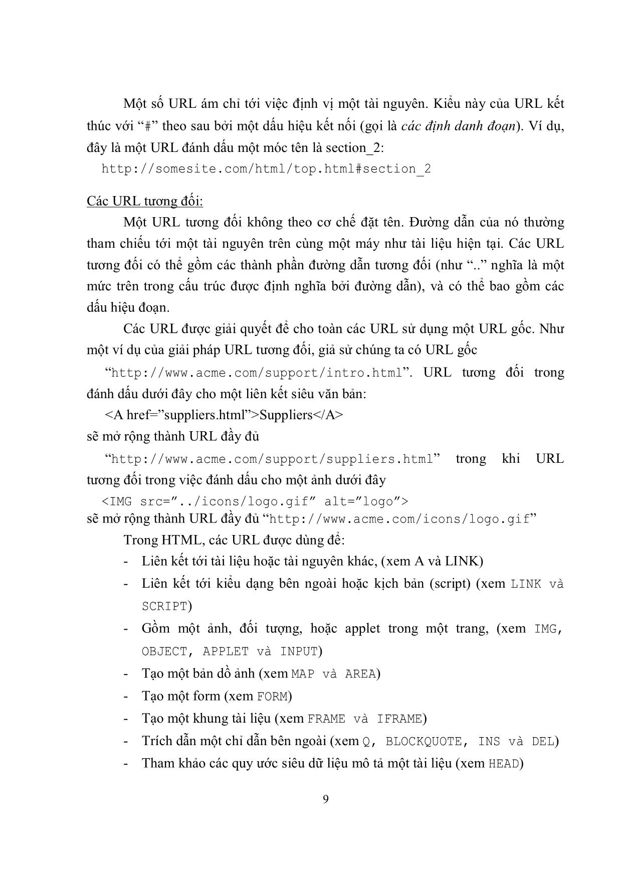 Giáo trình HTML và thiết kế Web (Phần 1) trang 10