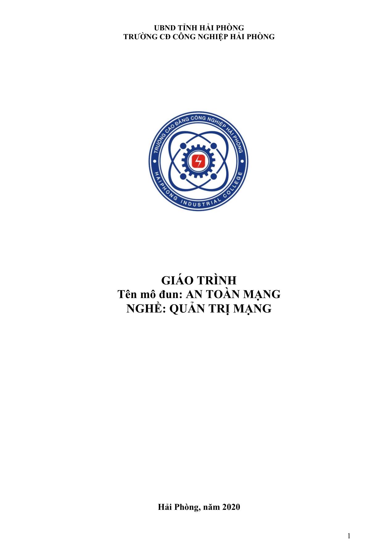 Giáo trình mô đun An toàn mạng trang 1