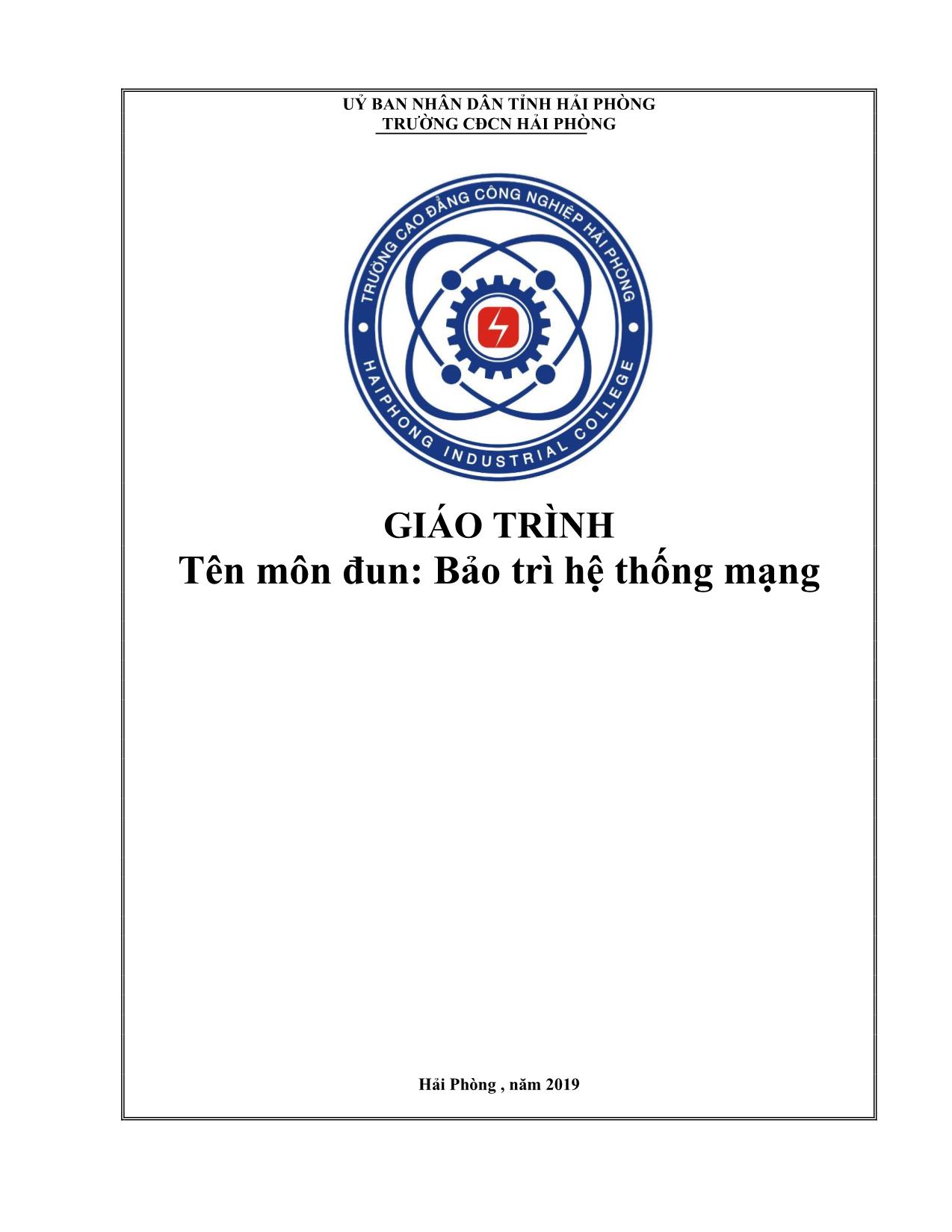 Giáo trình môn đun Bảo trì hệ thống mạng trang 1