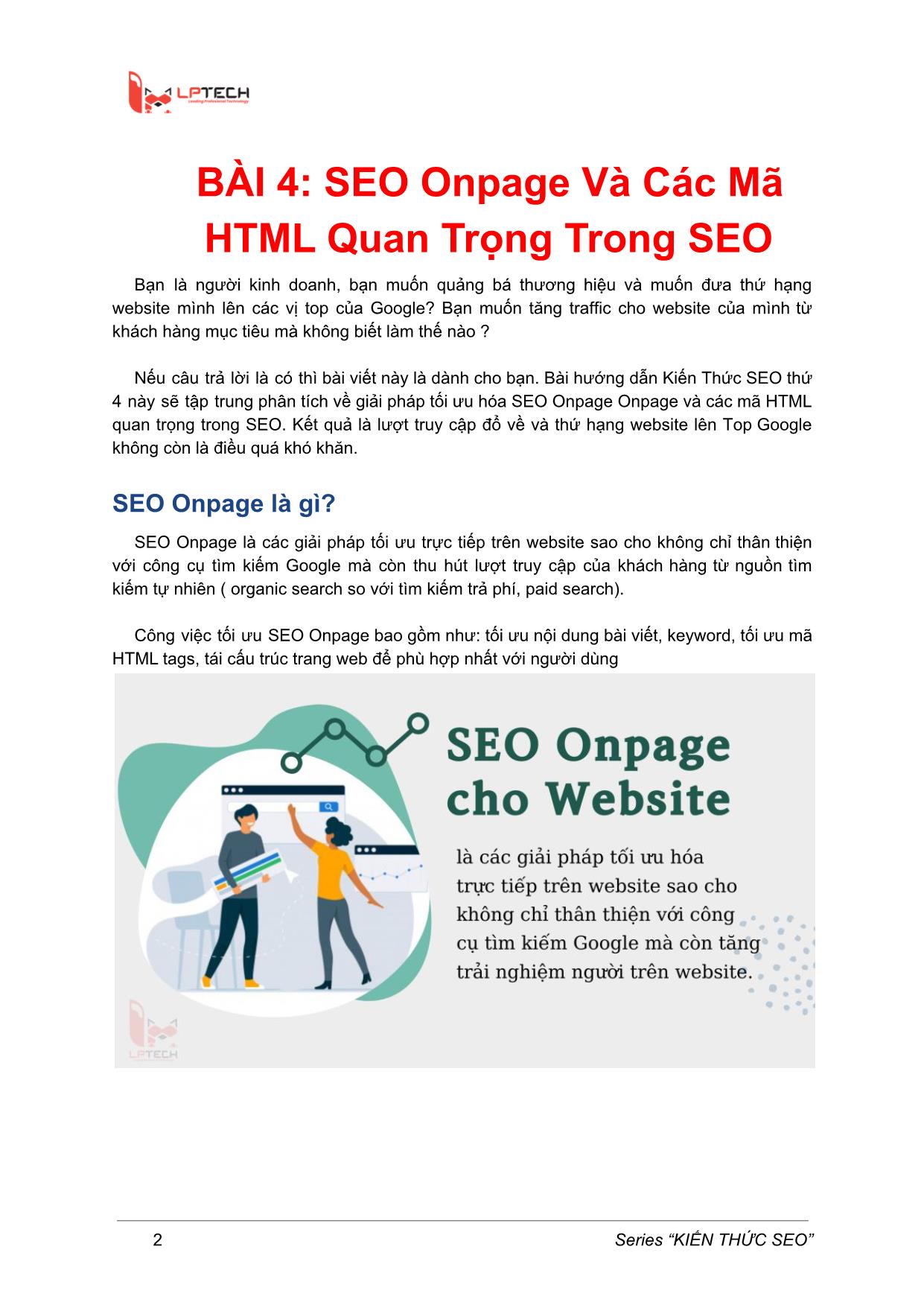 Tài liệu ​Series kiến thức SEO - Bài 4: SEO Onpage và các mã HTML quan trọng trong SEO trang 2