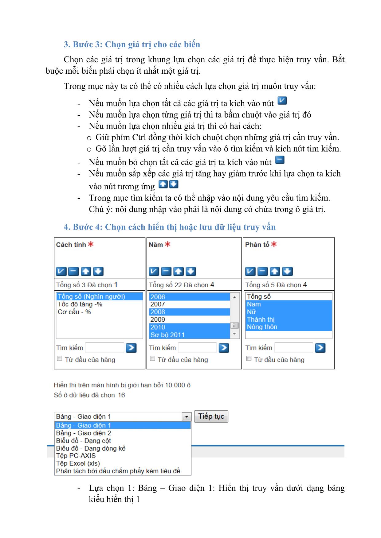 Tài liệu Hướng dẫn sử dụng PX-Web để khai thác số liệu trang 3