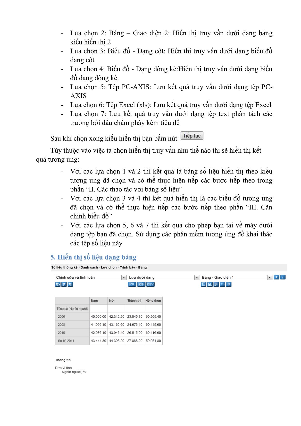 Tài liệu Hướng dẫn sử dụng PX-Web để khai thác số liệu trang 4