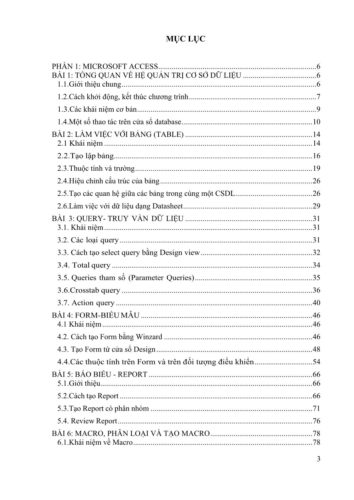 Giáo trình Quản trị CSDL với Access - Nghề: Quản trị mạng máy tính trang 3