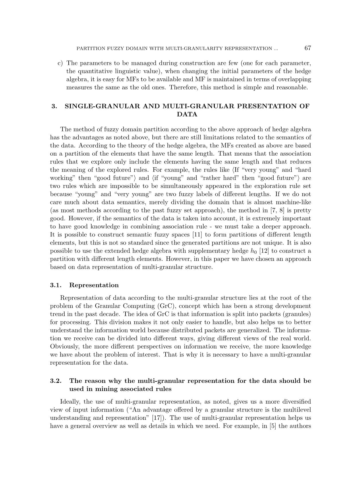 Partition fuzzy domain with multi - granularity representation of data based on hedge algebra approach trang 5