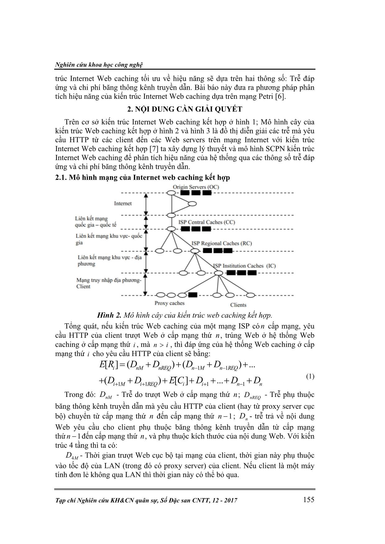 Phân tích hiệu năng của kiến trúc Internet Web Caching nhờ sử dụng mô hình mạng petri có màu và thời gian ngẫu nhiên trang 3