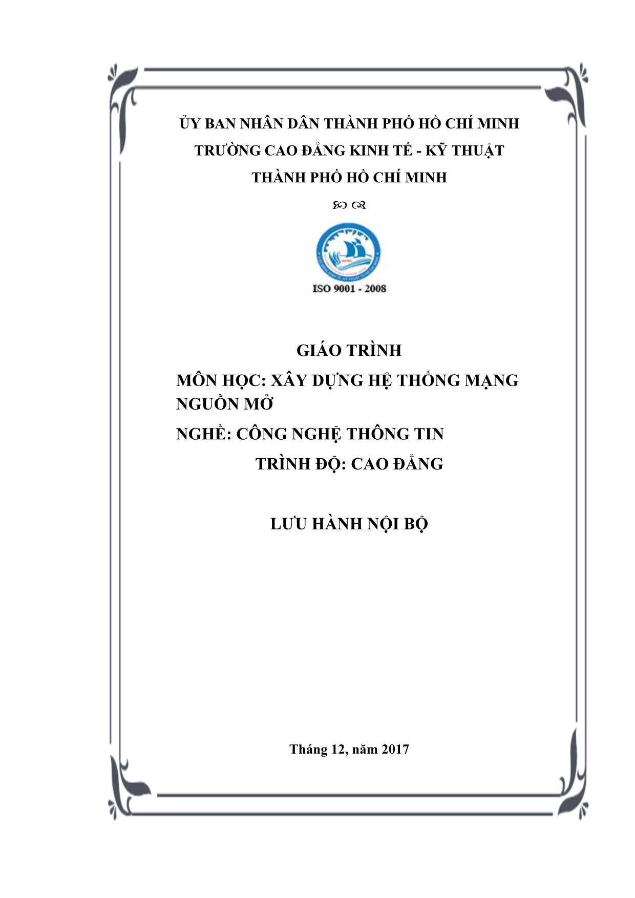 Giáo trình Xây dựng hệ thống mạng nguồn mở trang 1