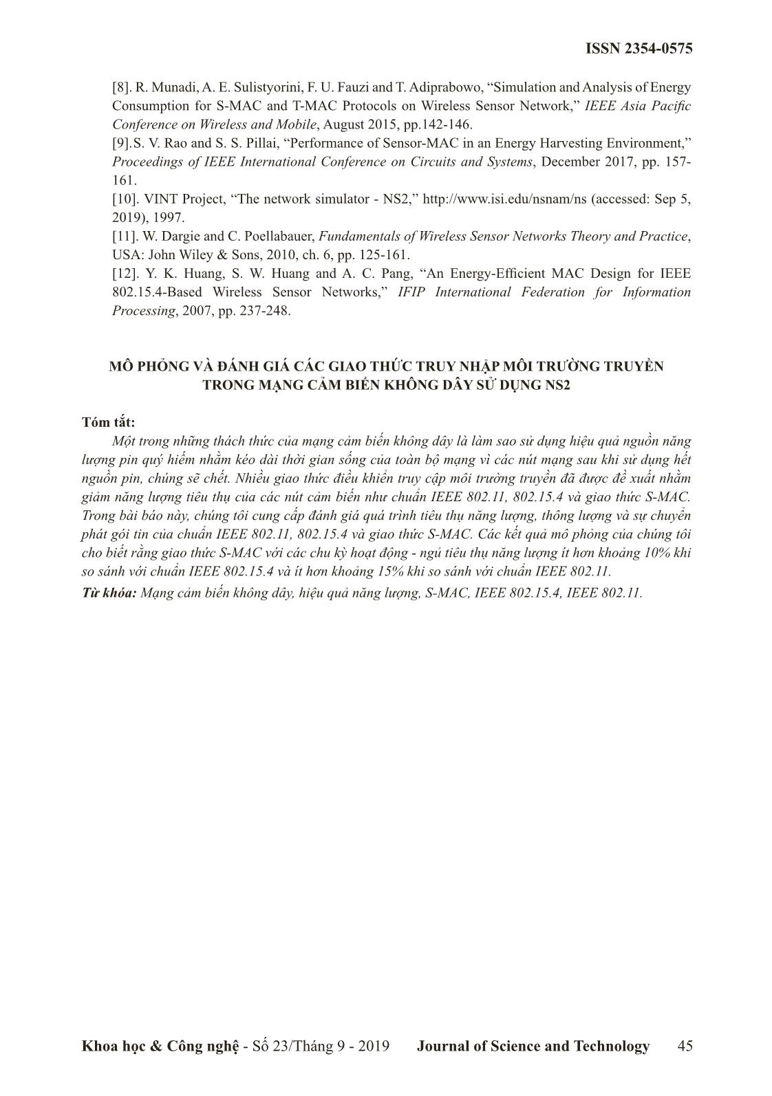 Simulation and evaluation about mac protocols in wireless sensor network using NS2 trang 7