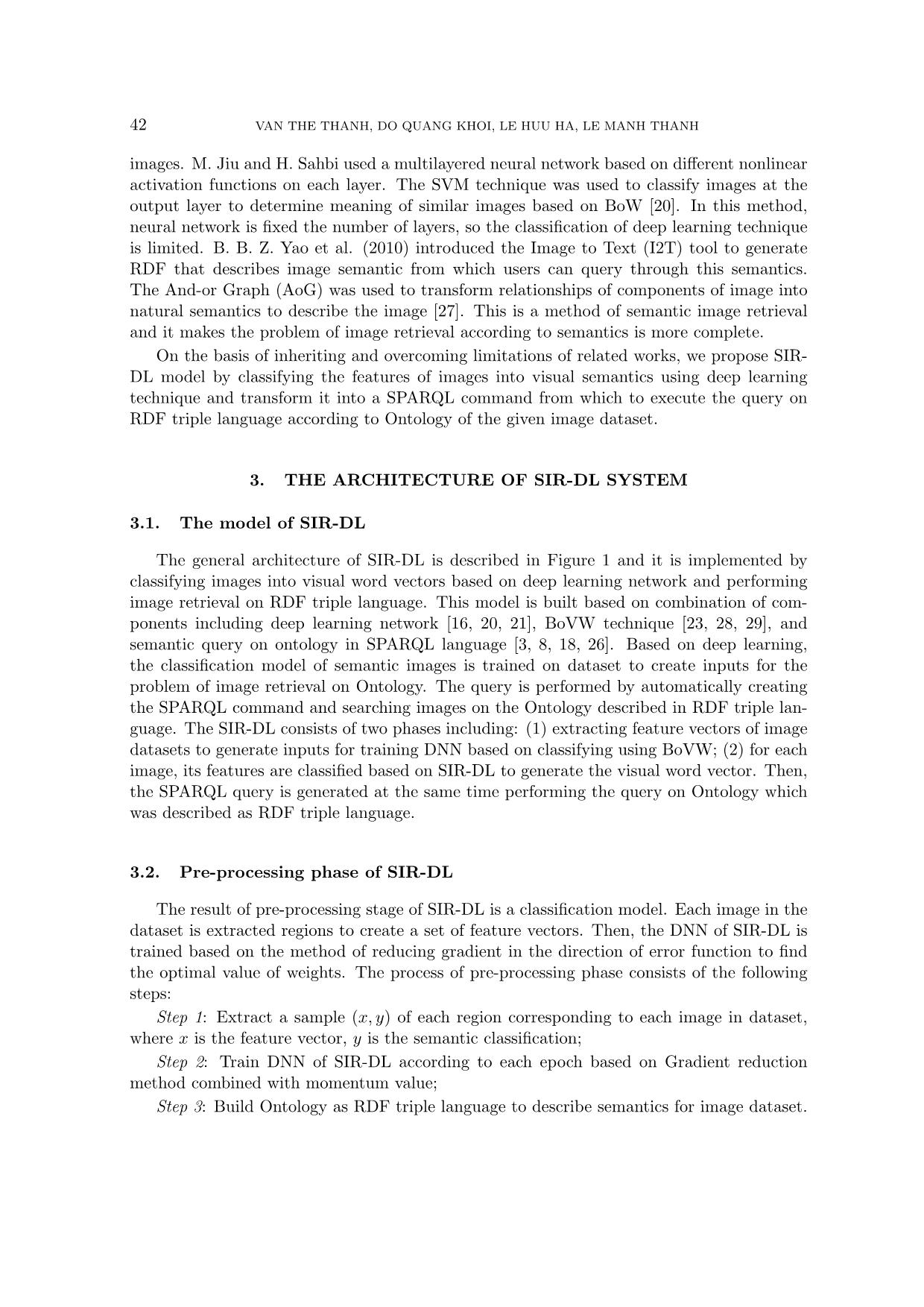 Sir-Dl: An architecture of semantic-based image retrieval using deep learning technique and rdf triple language trang 4