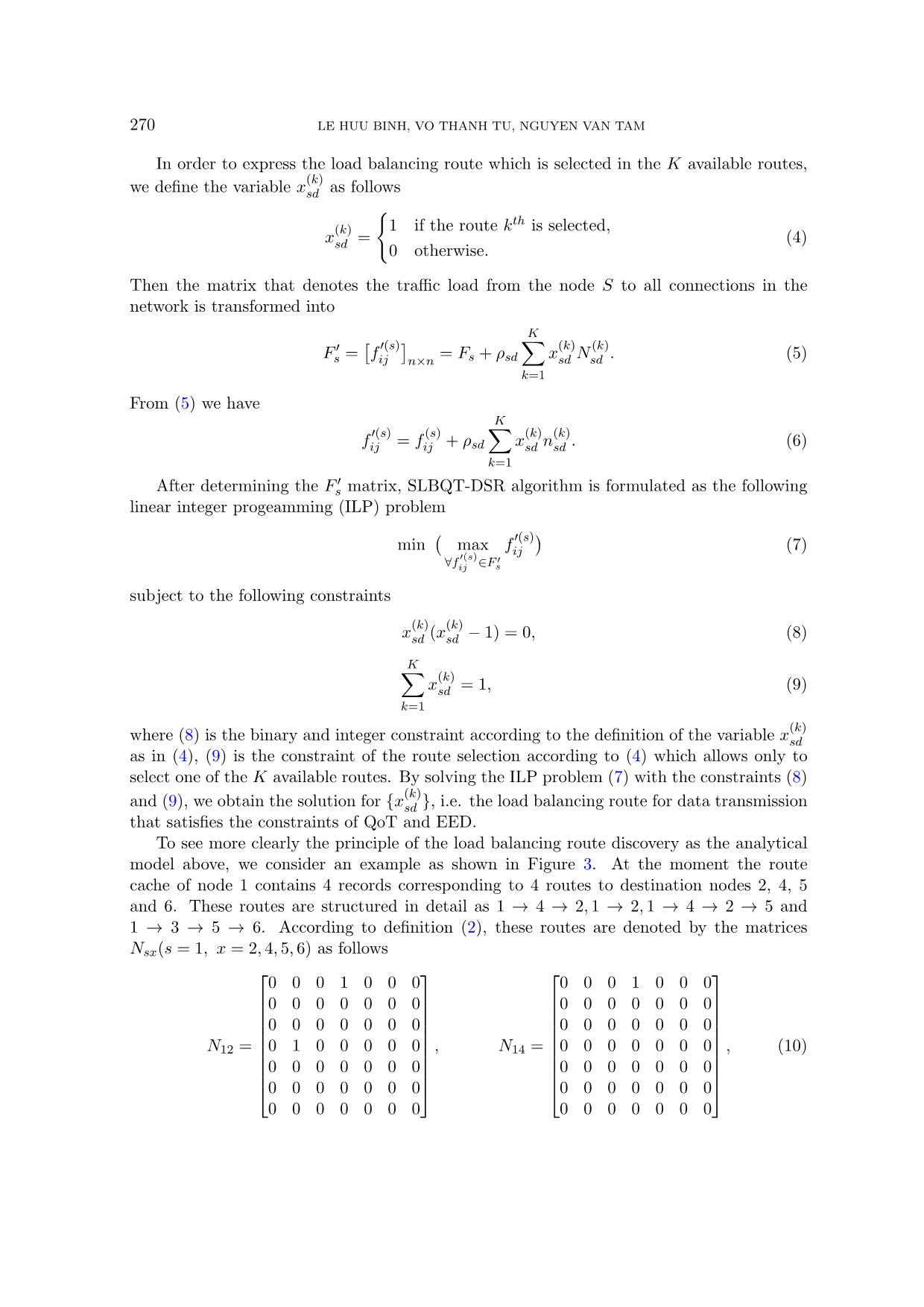 Slbqt-Dsr: Source - based load balancing routing algorithm under constraints of quality of transmision for manet trang 6