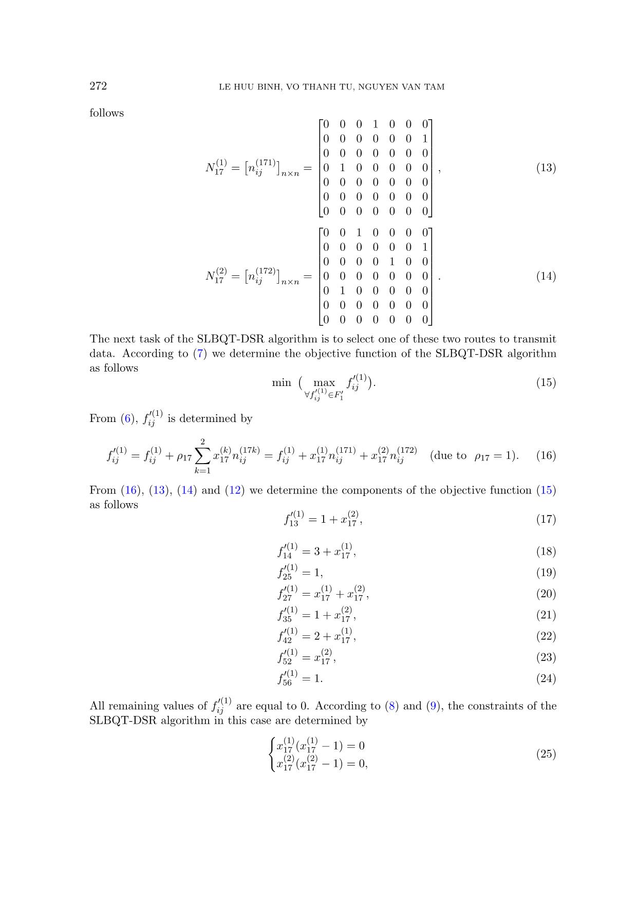 Slbqt-Dsr: Source - based load balancing routing algorithm under constraints of quality of transmision for manet trang 8