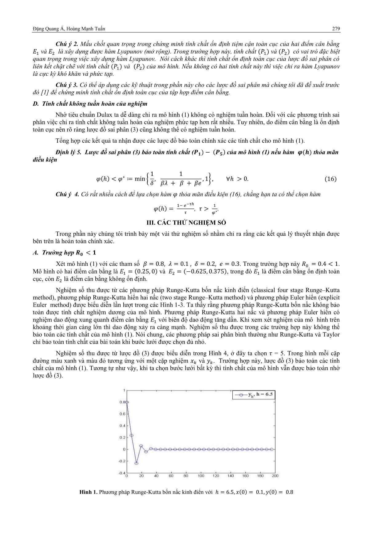 Lược đồ sai phân khác thường mô phỏng số mô hình siêu quần thể: Sử dụng định lý ổn định Lyapunov trang 6