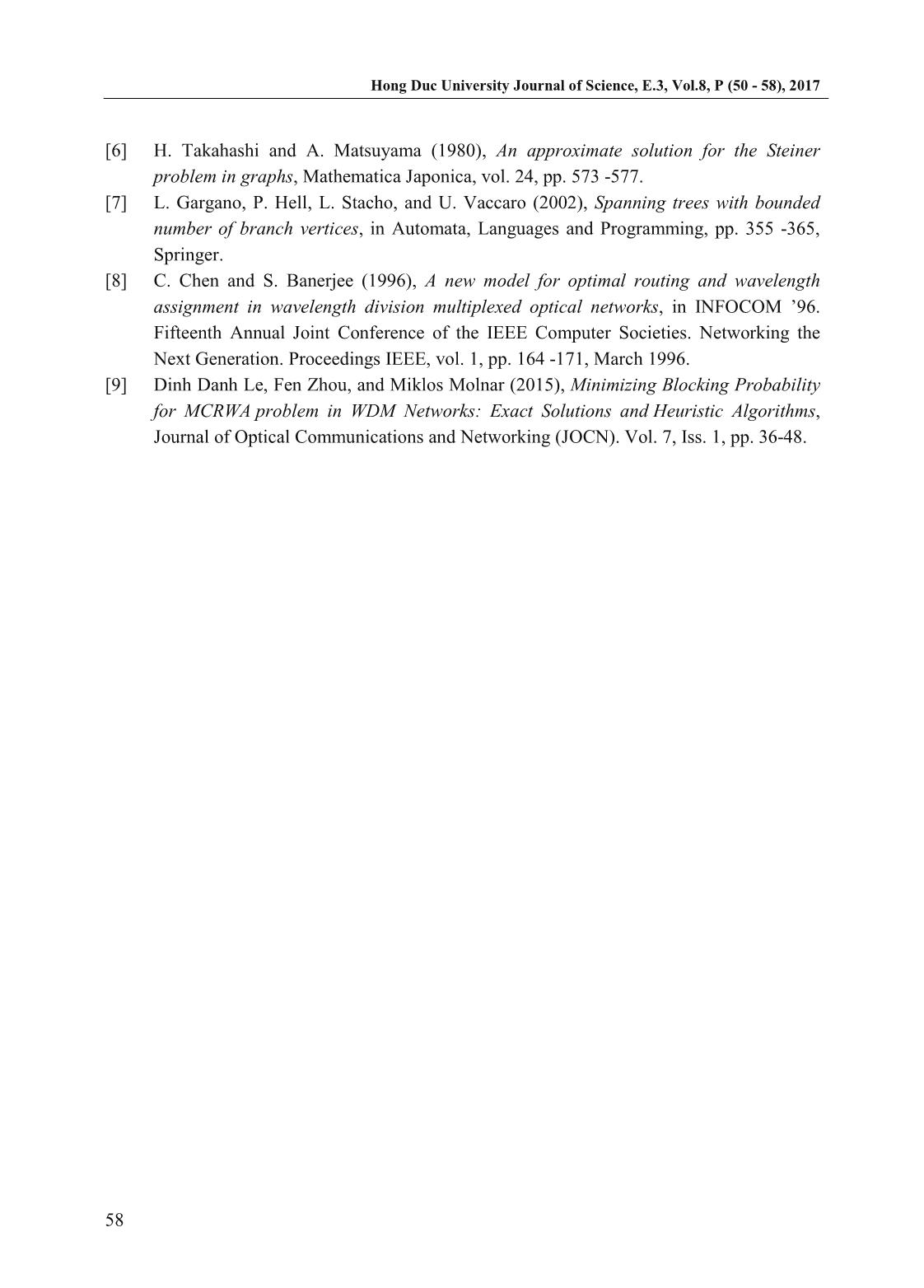 Multicast routing heuristic algorithms in non-splitting WDM networks trang 9