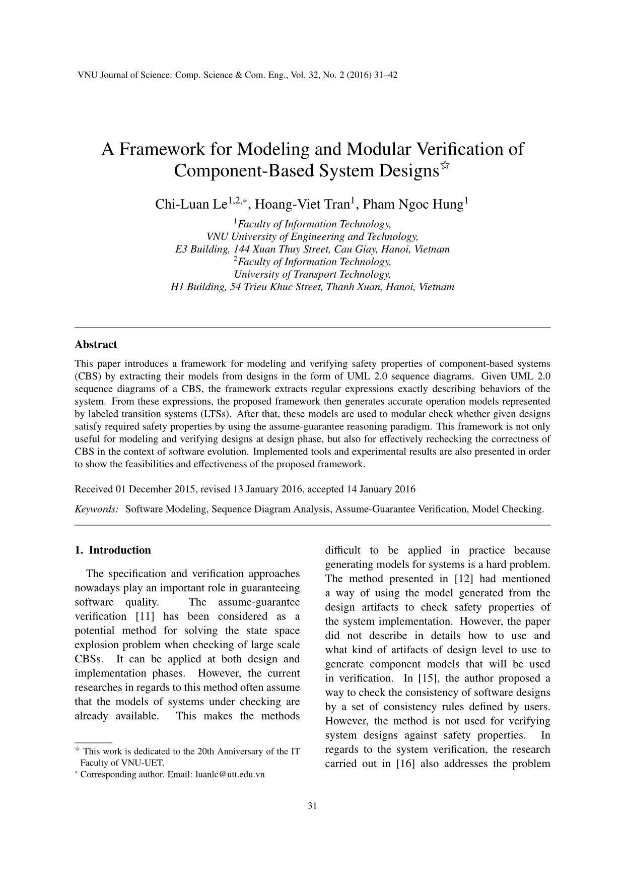 A framework for modeling and modular verification of component - Based system designs trang 1