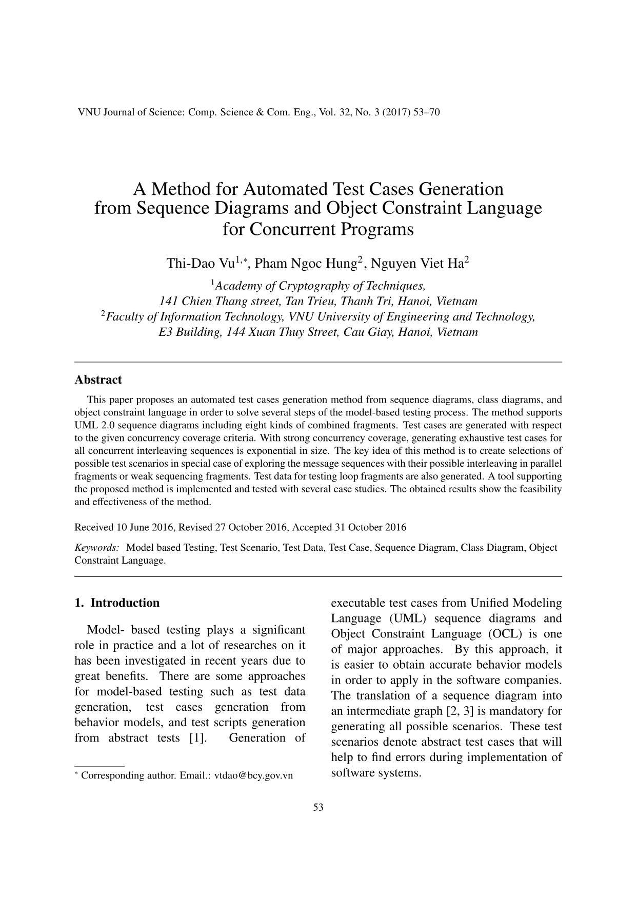 A method for automated test cases generation from sequence diagrams and object constraint language for concurrent programs trang 1